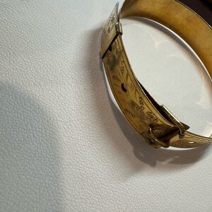 Antique 1872 belt buckle bracelet gold filled 1872 floral metal